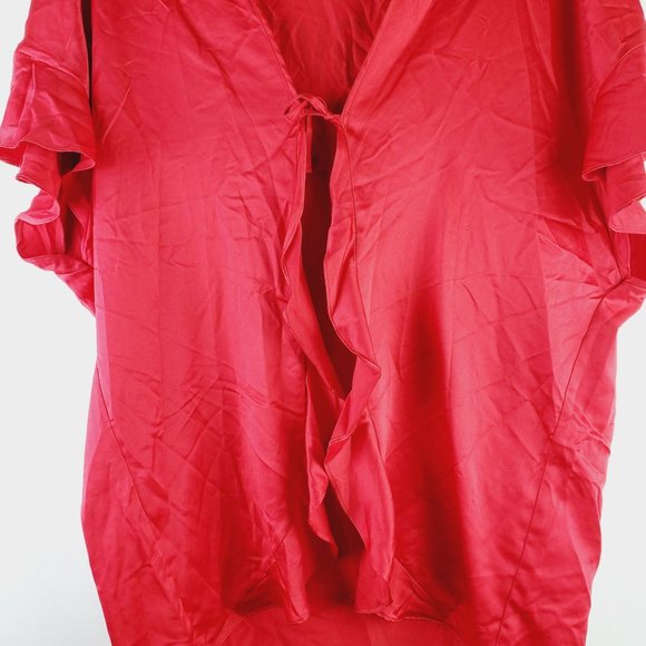 Victoria's Secret Red Kimono Love Robe Tie Front Cardigan OS - Picture 6 of 9